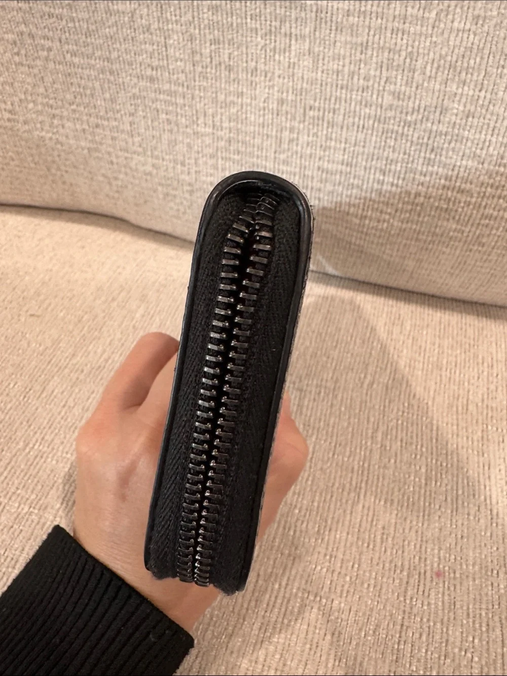 Christian Louboutin Designer Black Pattern Zip Wallet